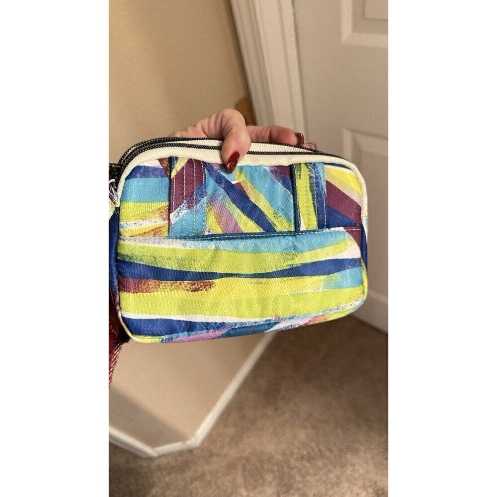 Lug Coupe Quilted Nylon Belt Bag Crossbody RFID Blocking Purse Travel Watercolor - Picture 3 of 5